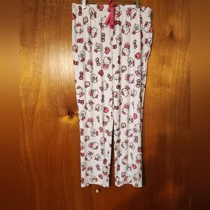 Brand New Hello Kitty Apple White Pajama Pants L